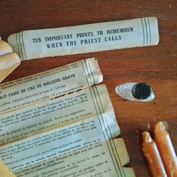 Antique Wooden Wall Crucifix With Hidden Compartment Candles Holy Water Bottle - Picture 12 of 16